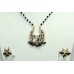 925 Sterling Silver Gold Rhodium Black Enamel Pendant Earring set Bead chain